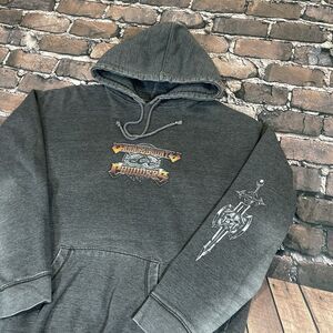 Vintage Orange County Choppers Hoodie OCC Distressed Y2K Biker Thrashed Mens XL